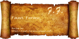 Faust Ferenc névjegykártya